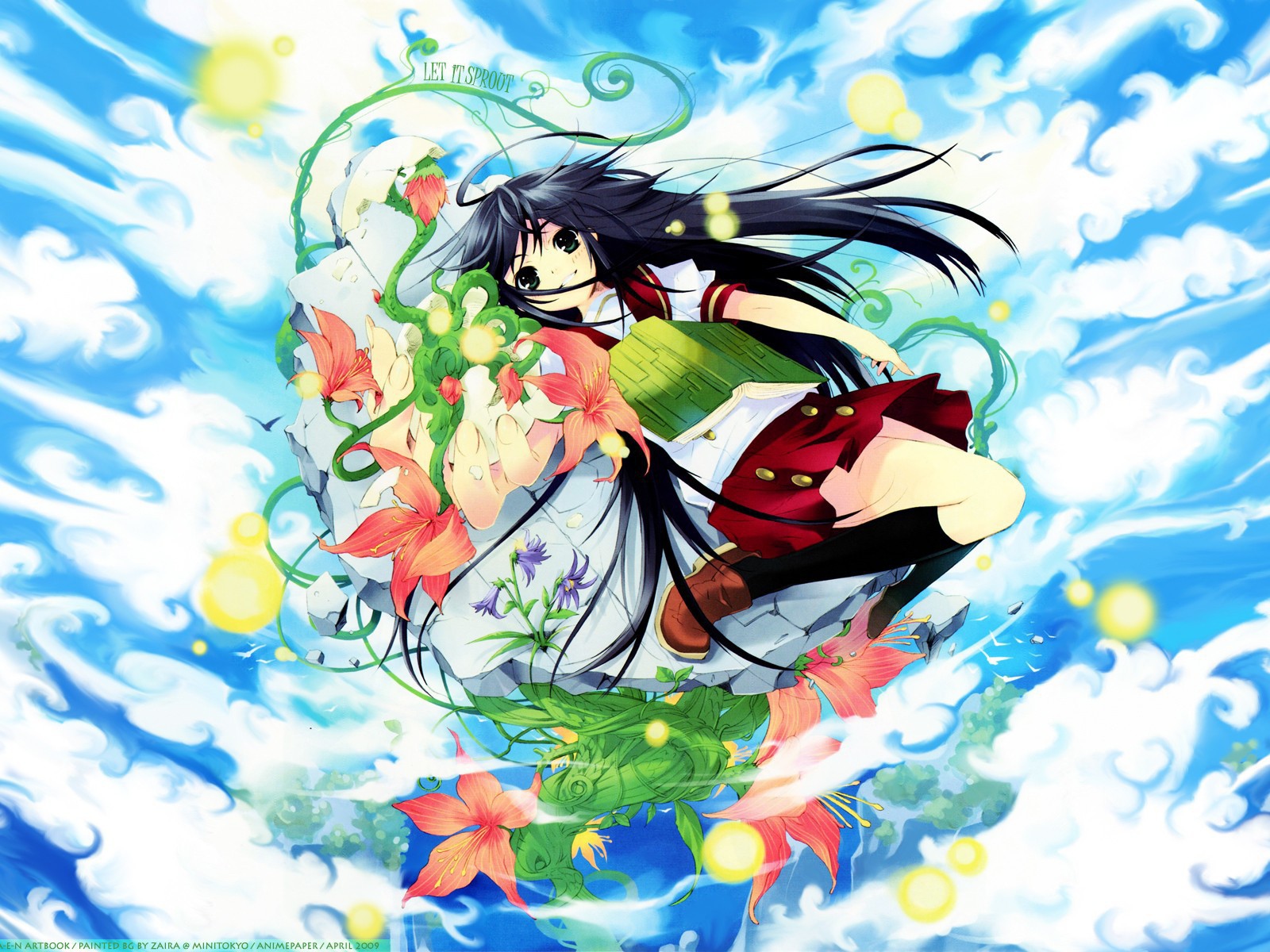 Девочка с книгой в облаках