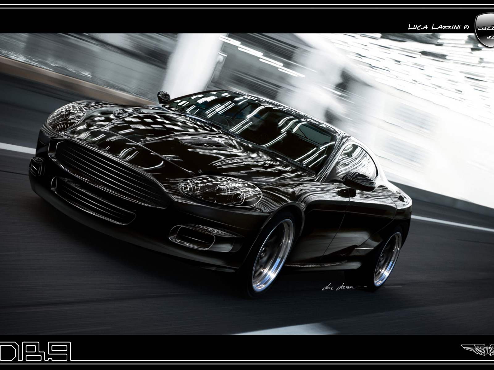 Автомобиль Aston Martin db9 на дороге