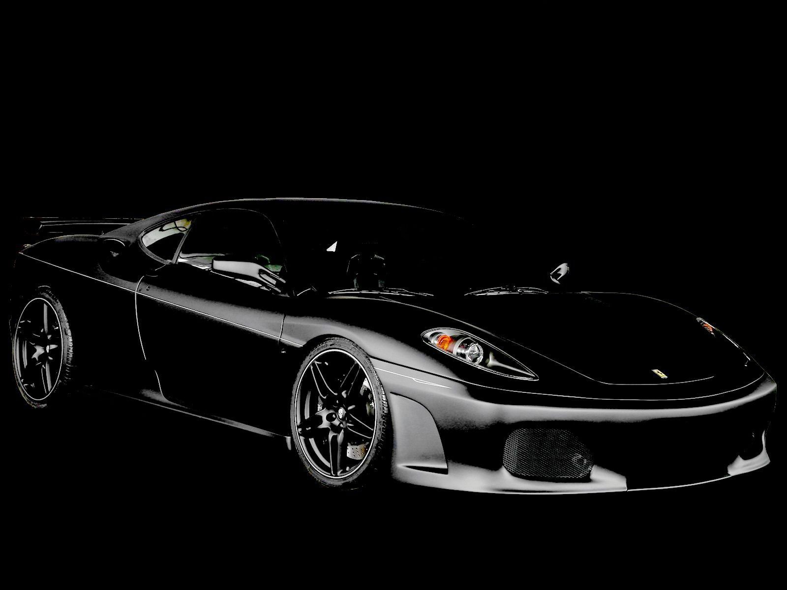 Черные обои с Феррари