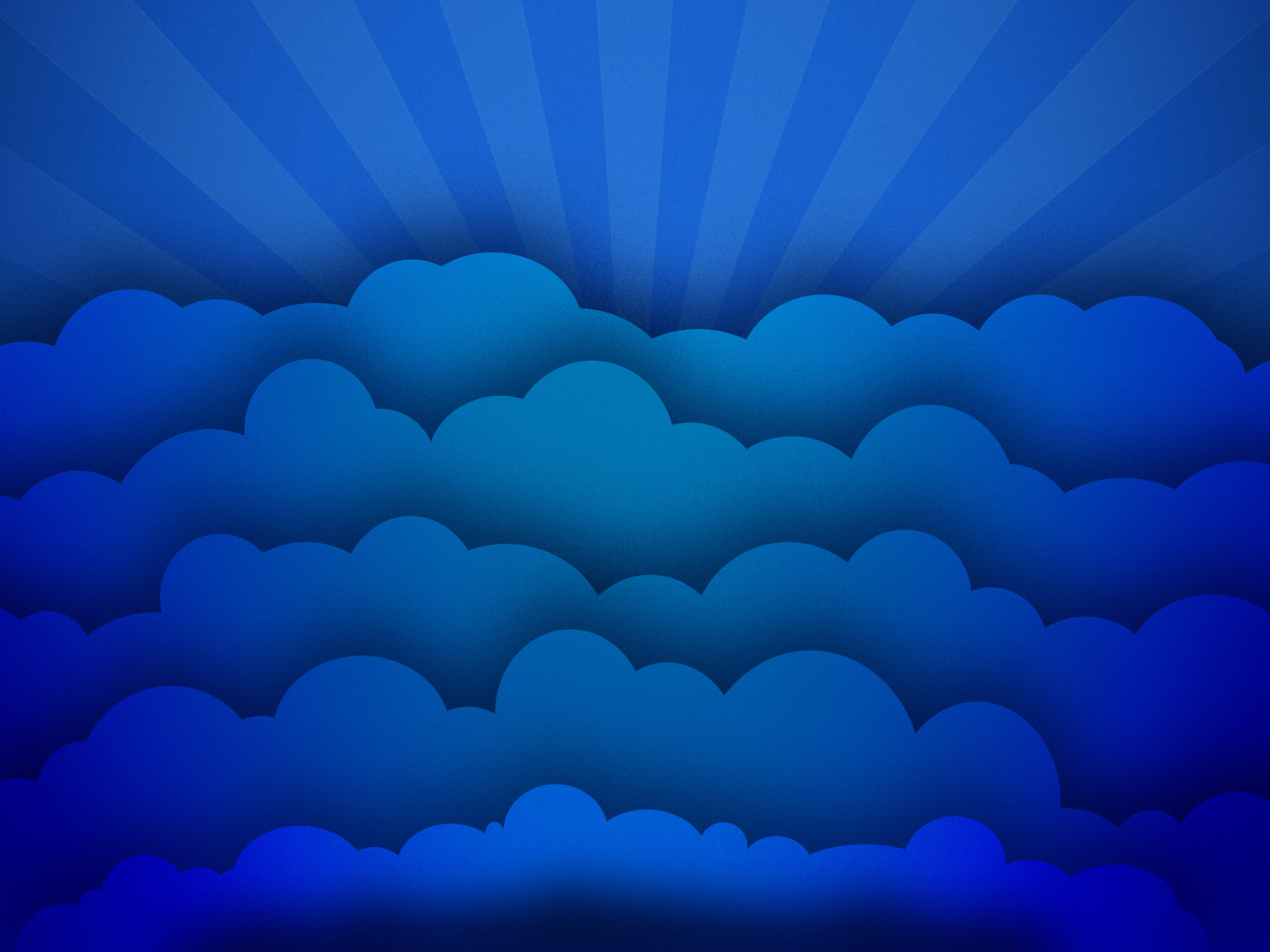 Синие лучи и облака