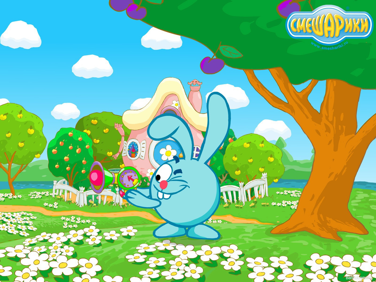 Крош у своего дома в мультфильме Смешарики