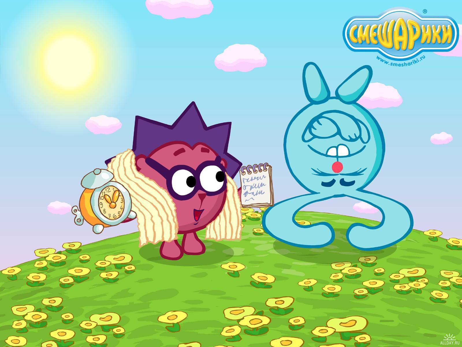 Ежик и Крош в мультфильме Смешарики