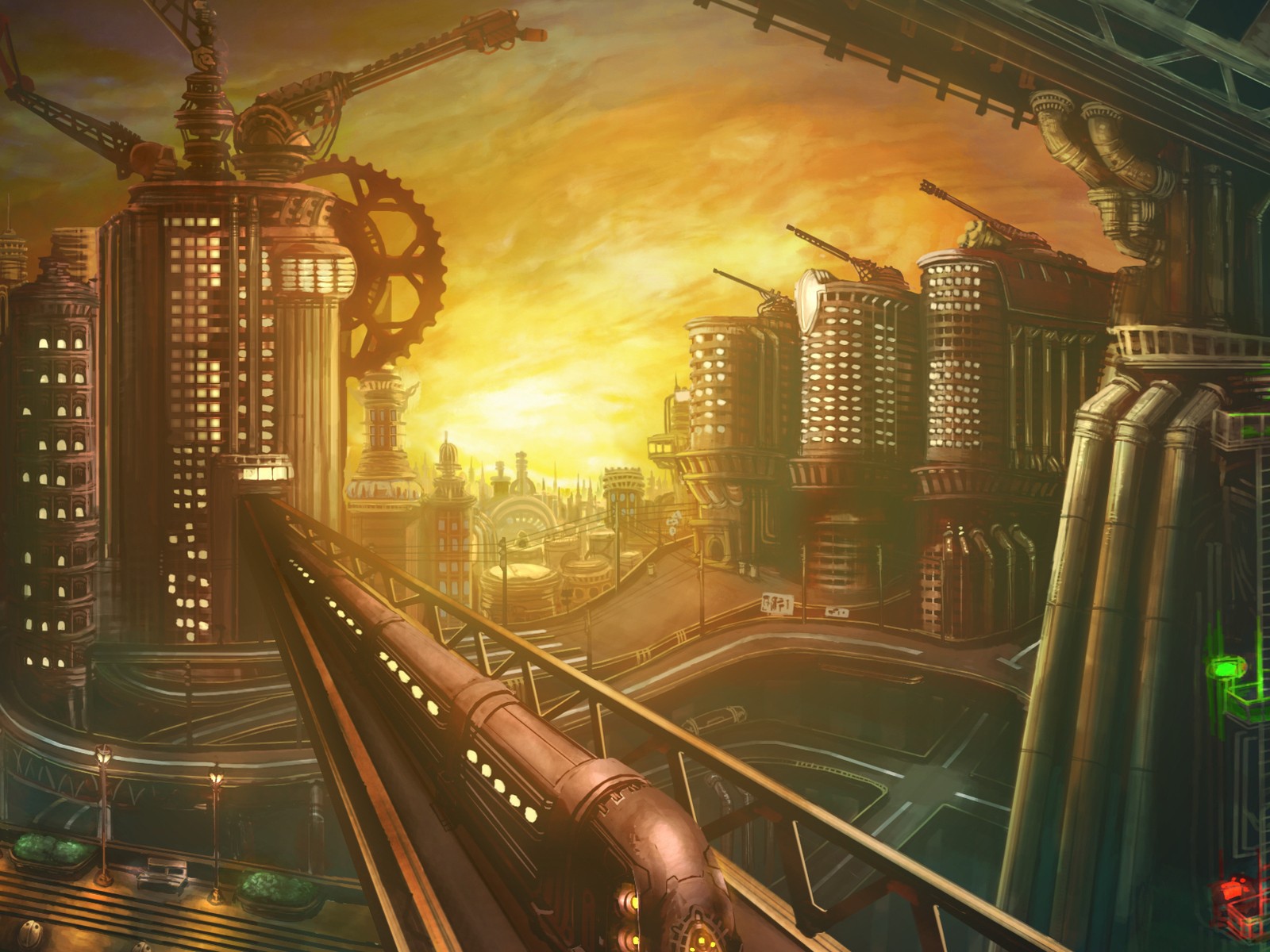 Мрачный город стимпанк