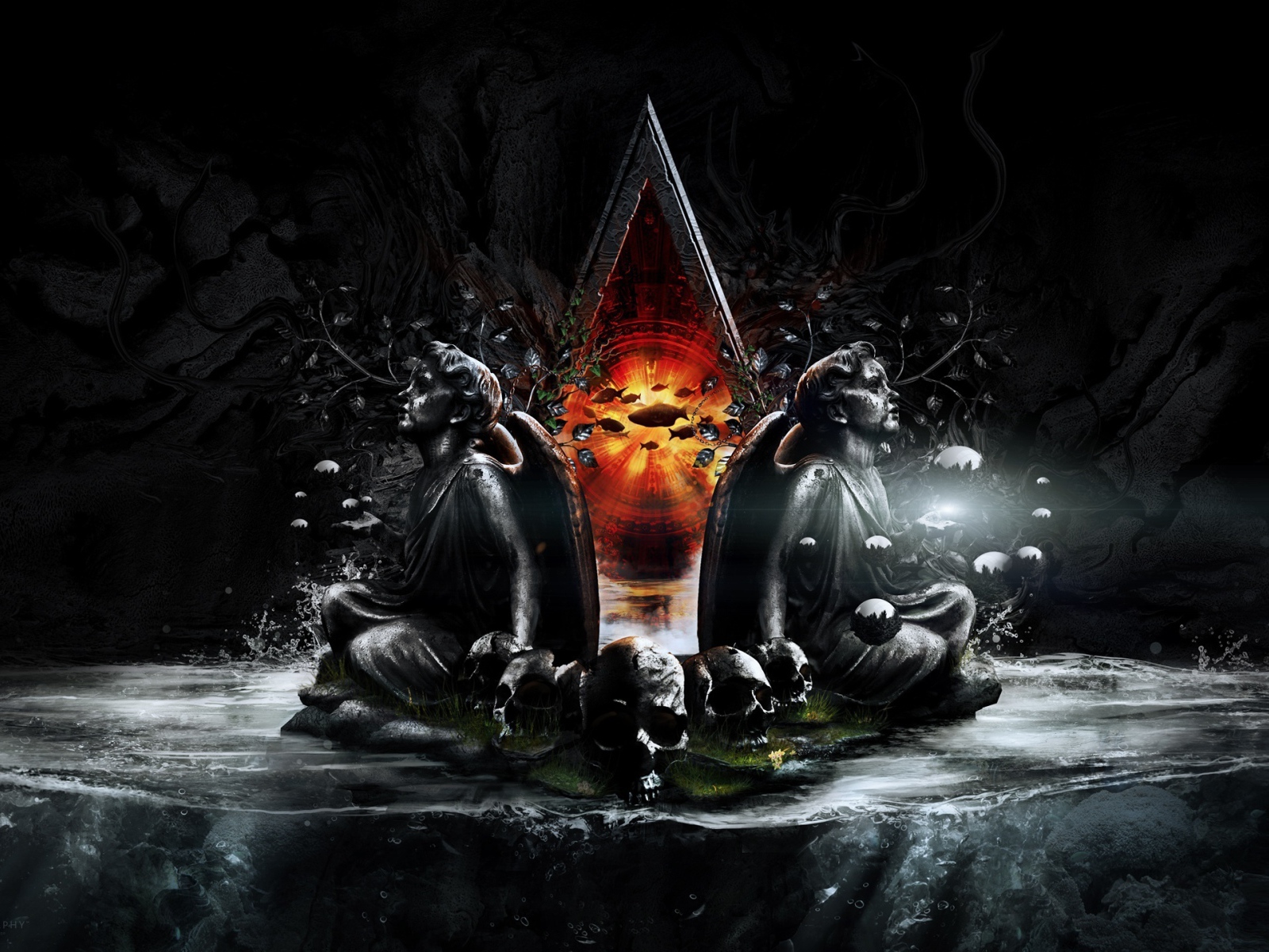 Статуи и черепа