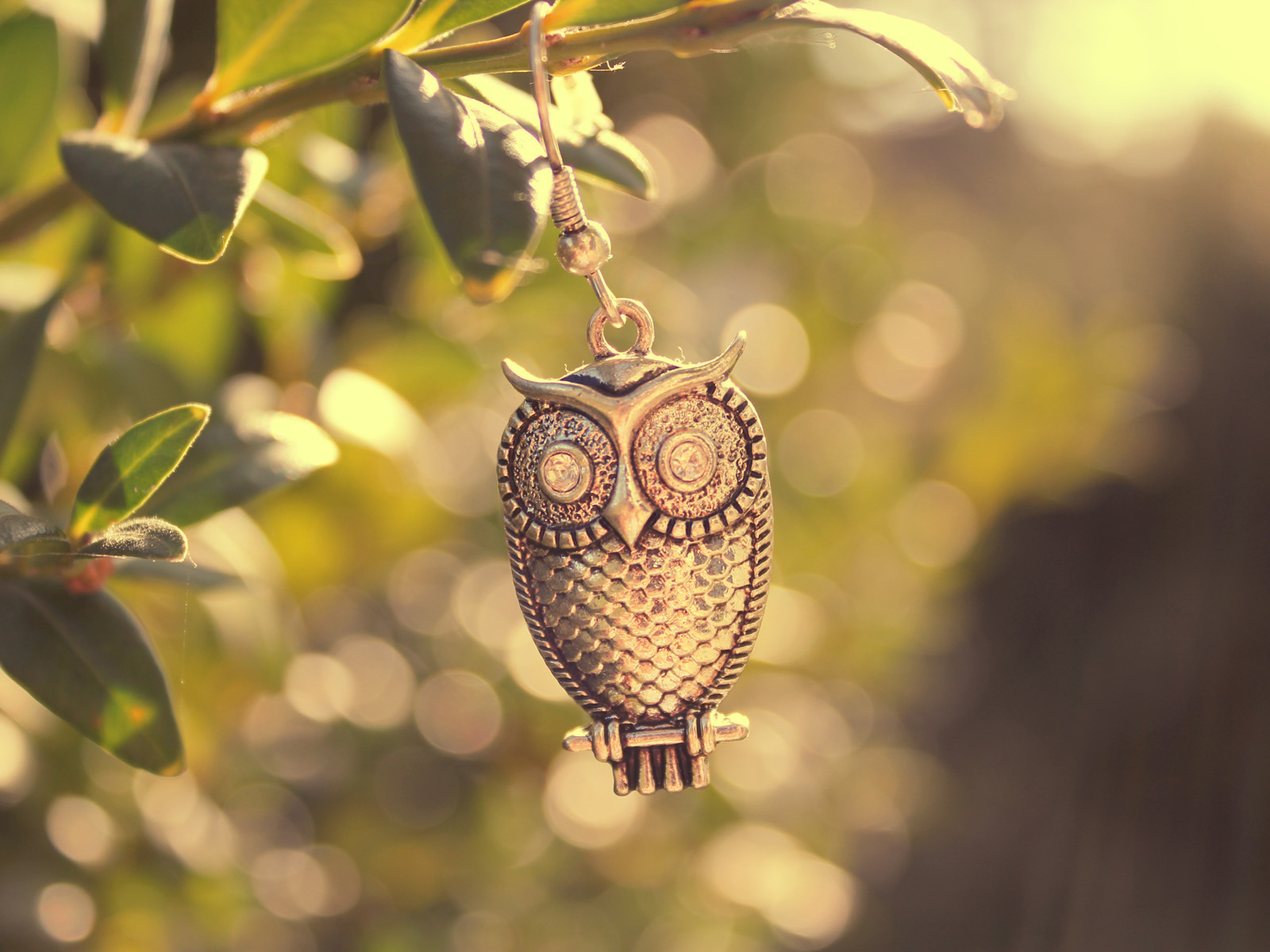 Брелок сова на ветке