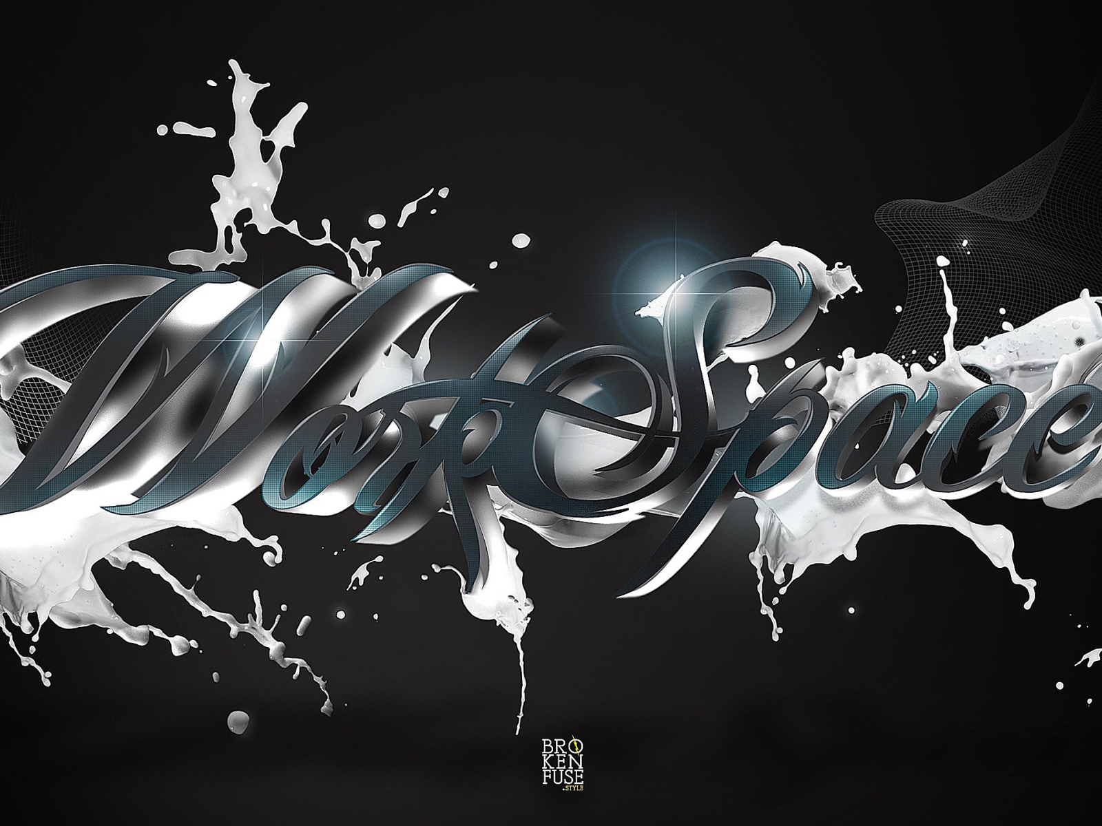 Надпись в брызгах