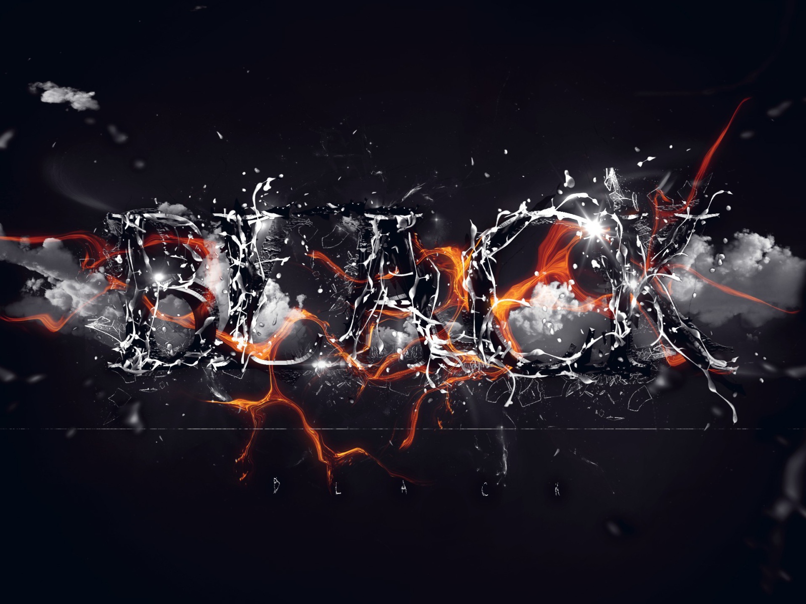 Надпись на черном фоне