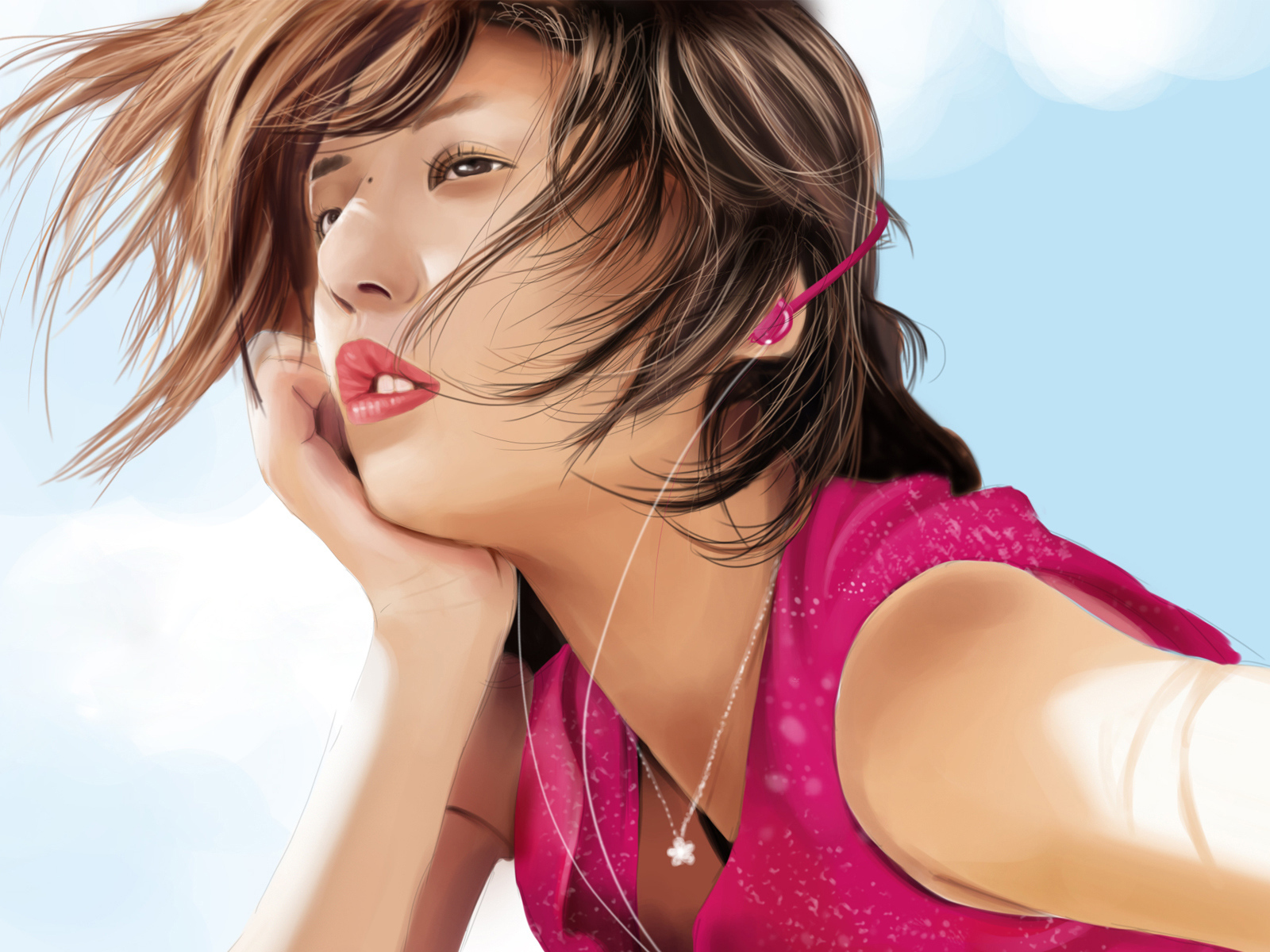 Девушка слушает музыку