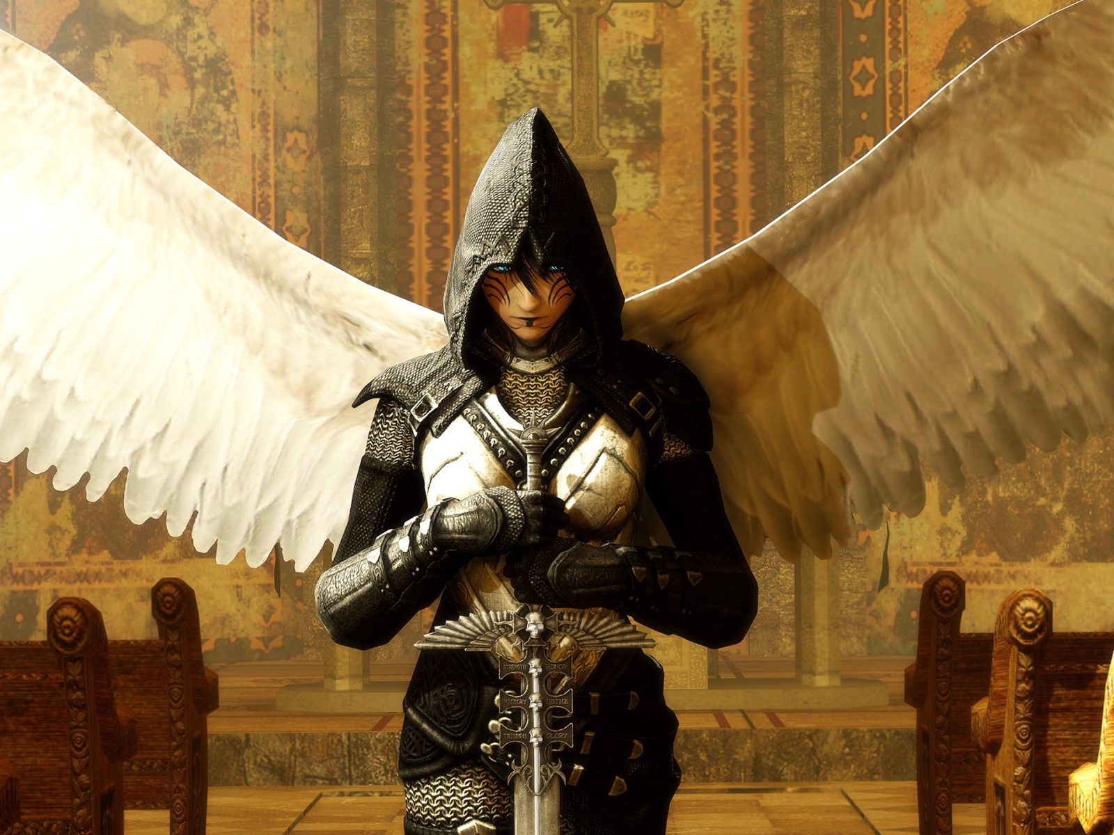 Ангел в доспехах с мечом