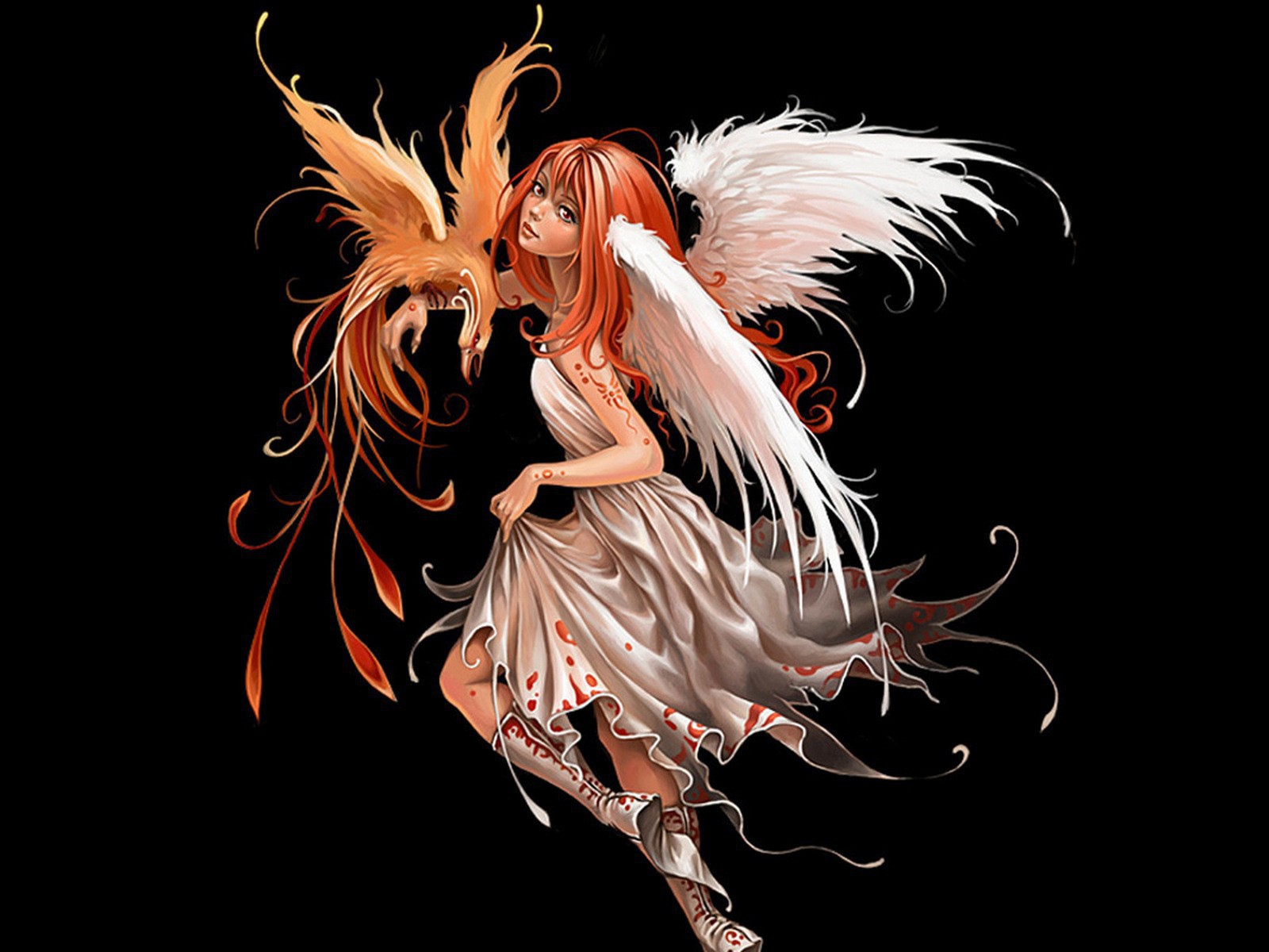 Ангел с птицей