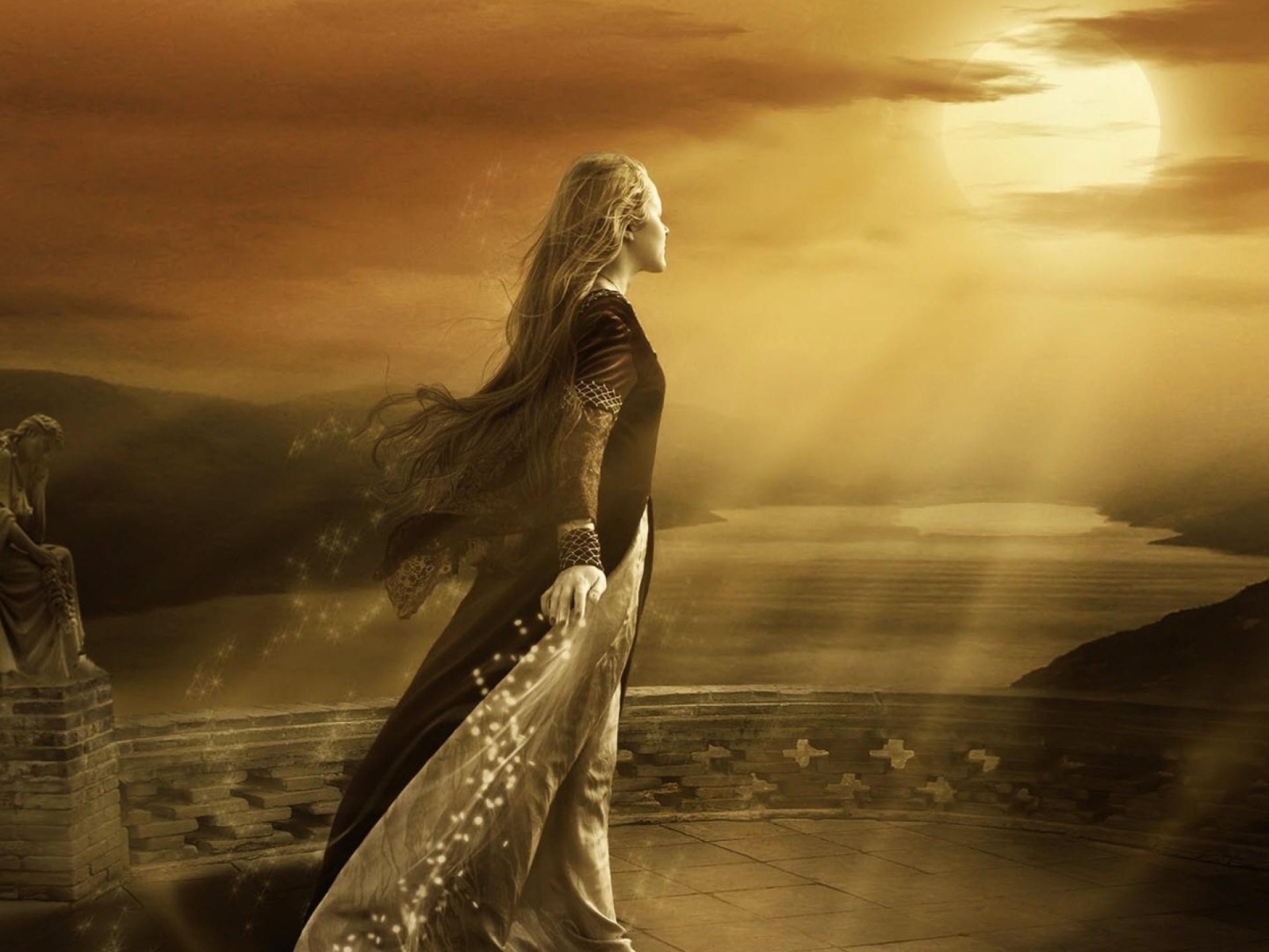 Девушка в лучах солнца