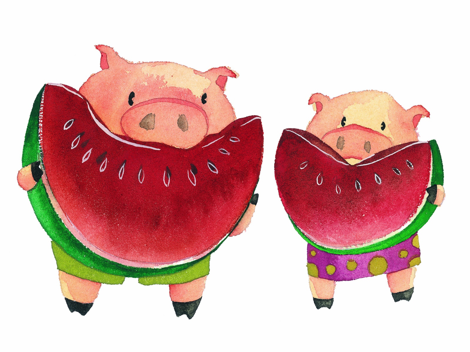 Поросята с арбузами