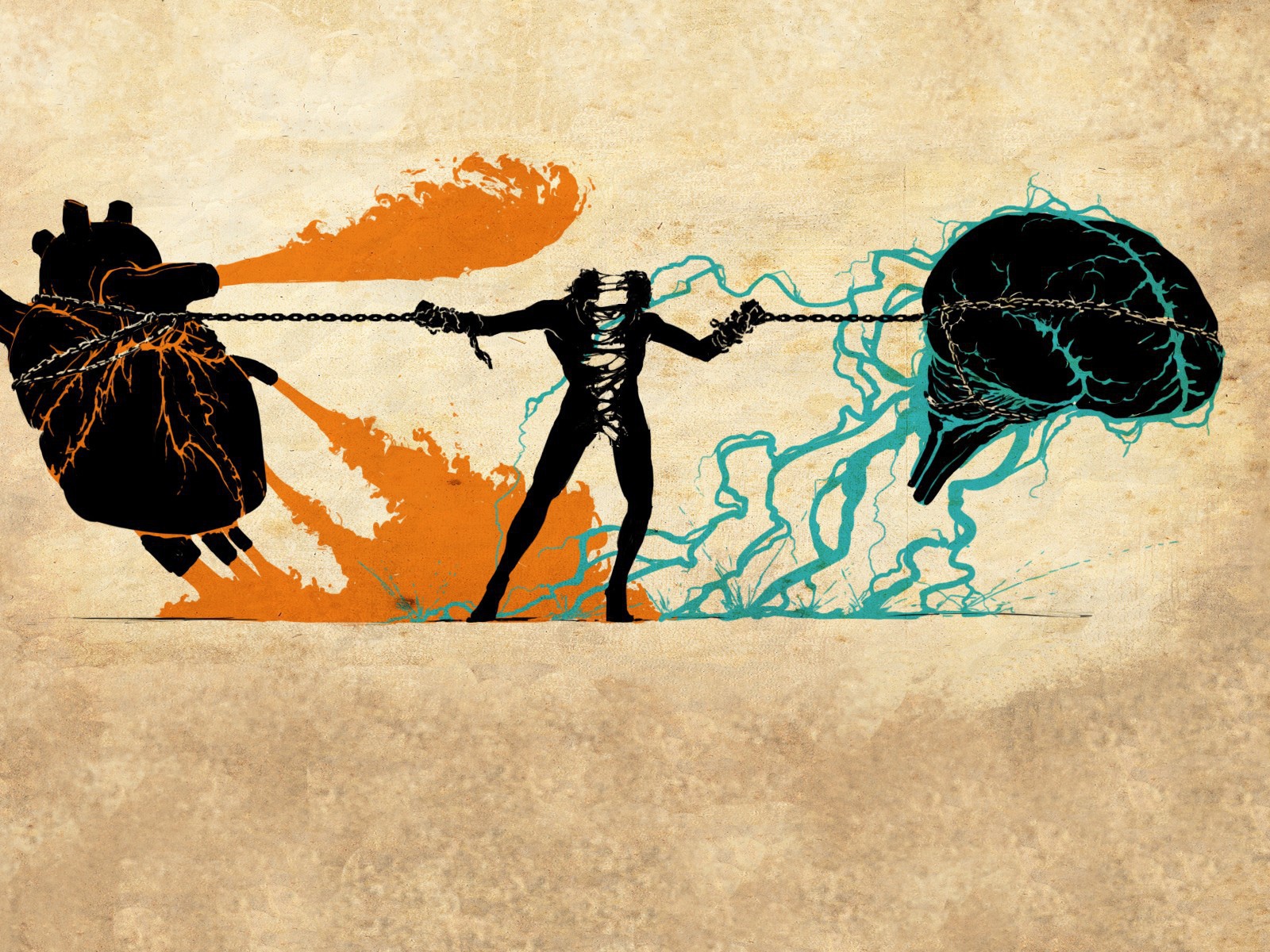 Мозги и сердце разрывают человека