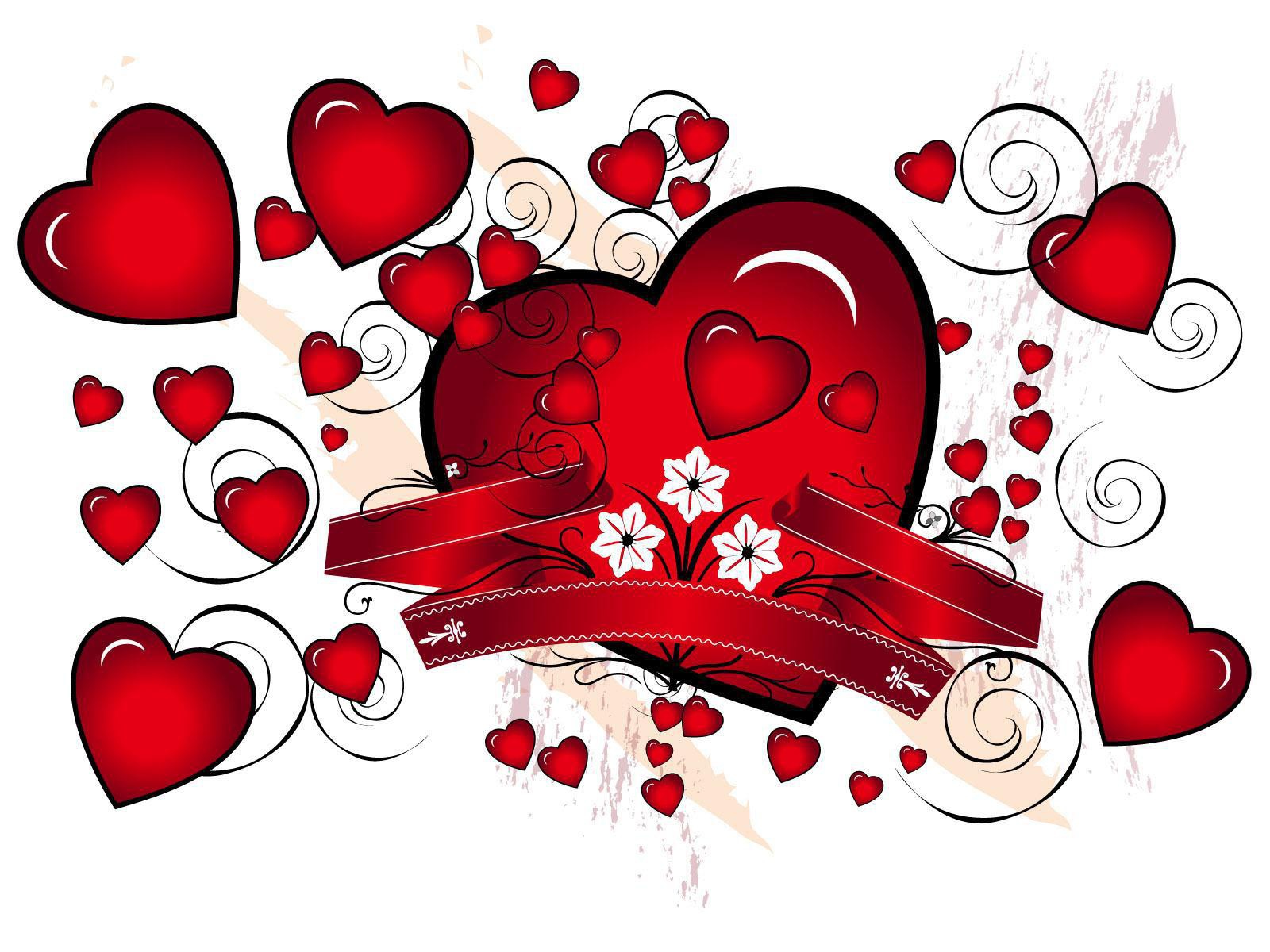 Красные сердца на День Святого Валентина 14 февраля