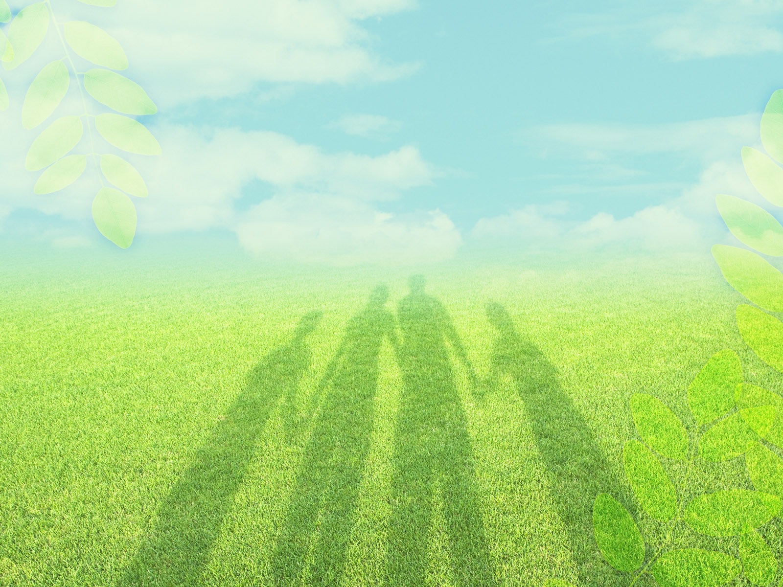 Тень семьи на траве