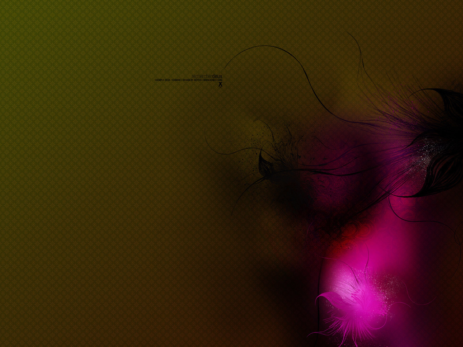 Черная и розовая пушинка