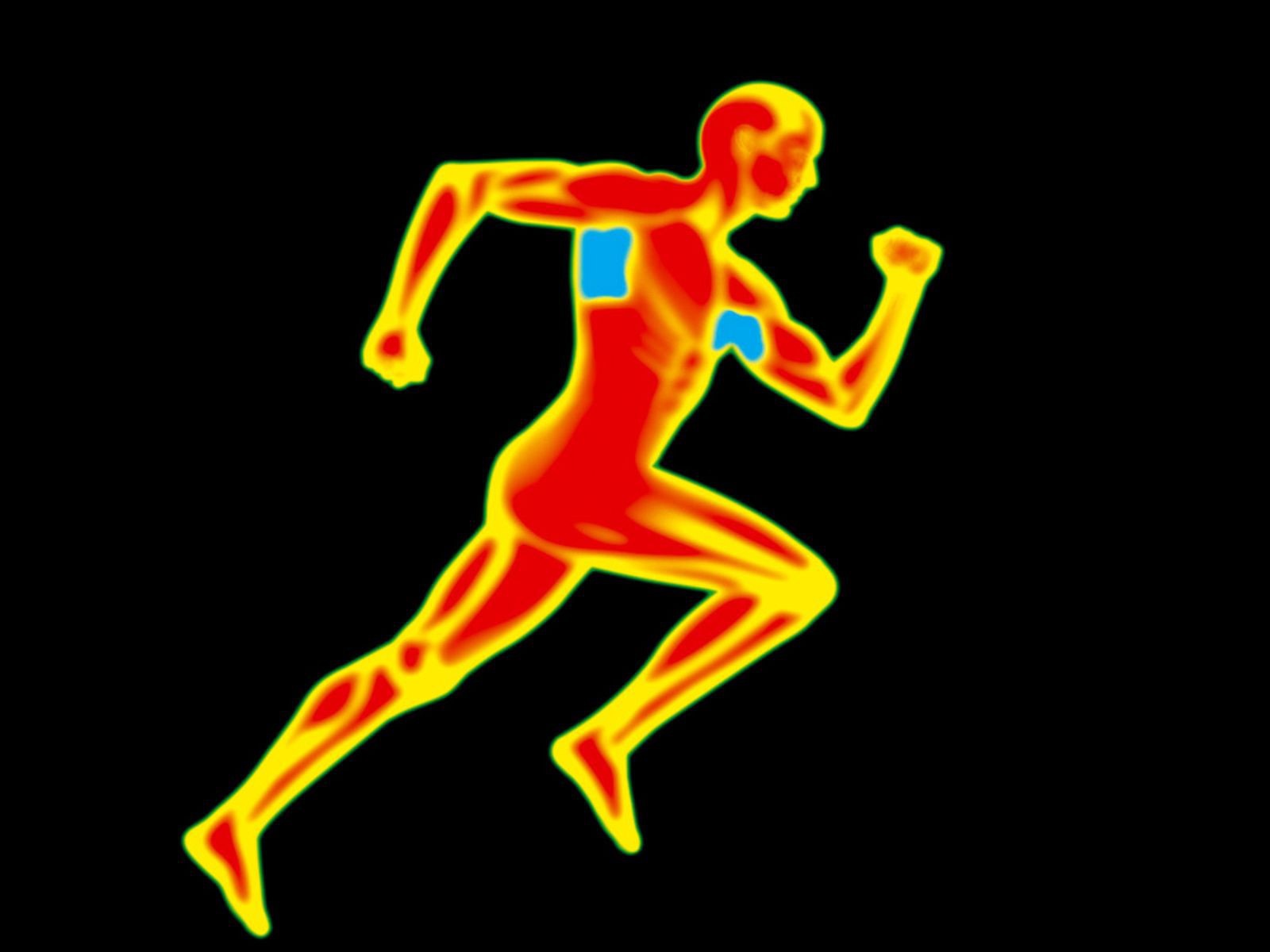 Термограмма бегущего человека