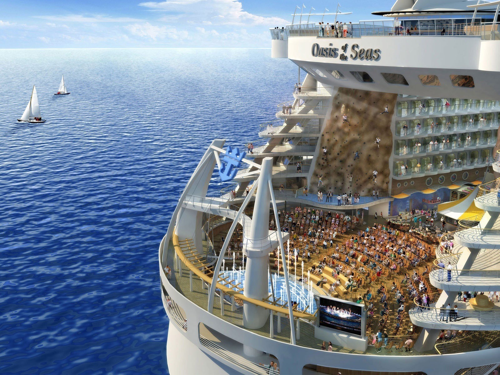 Круизный корабль в море