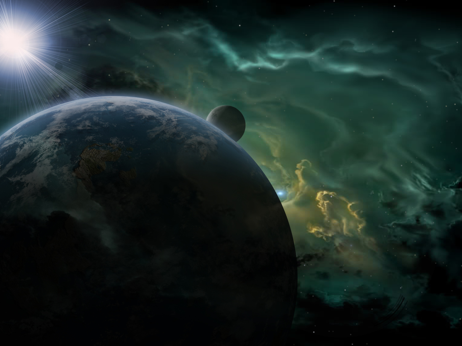 Планета в солнечном свете