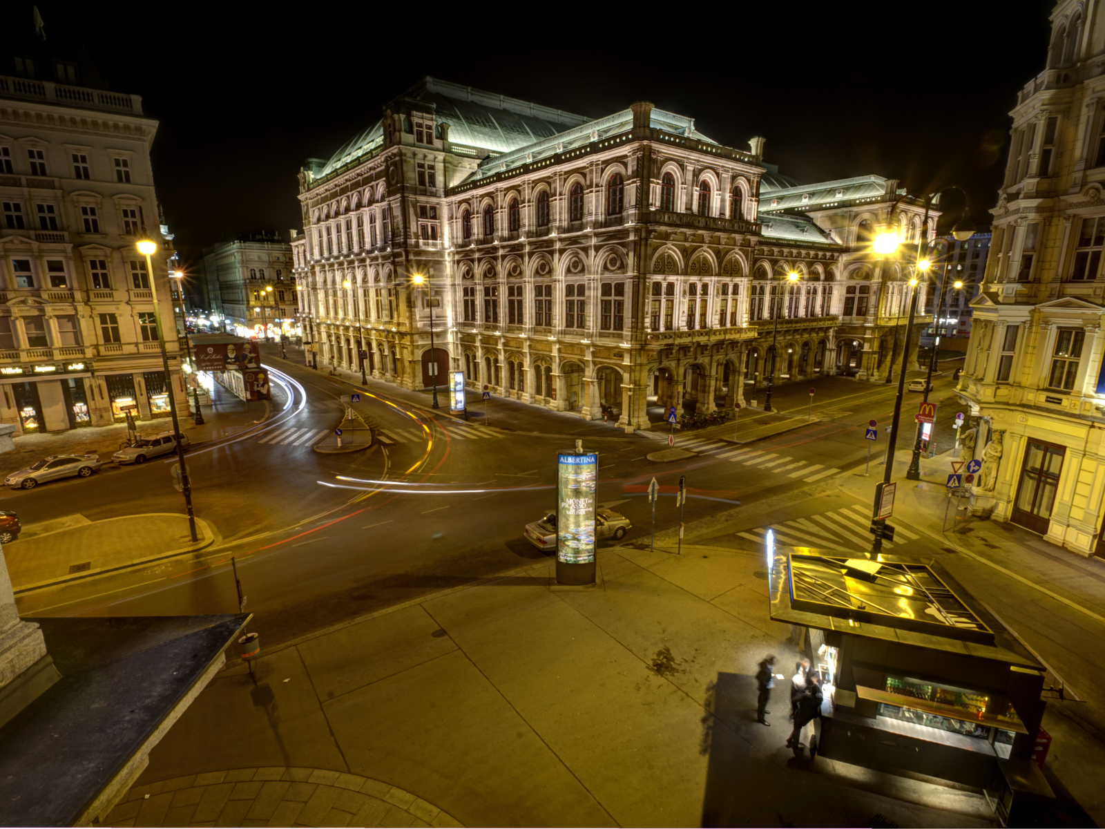 Ночные огни в городе Вена, Австрия