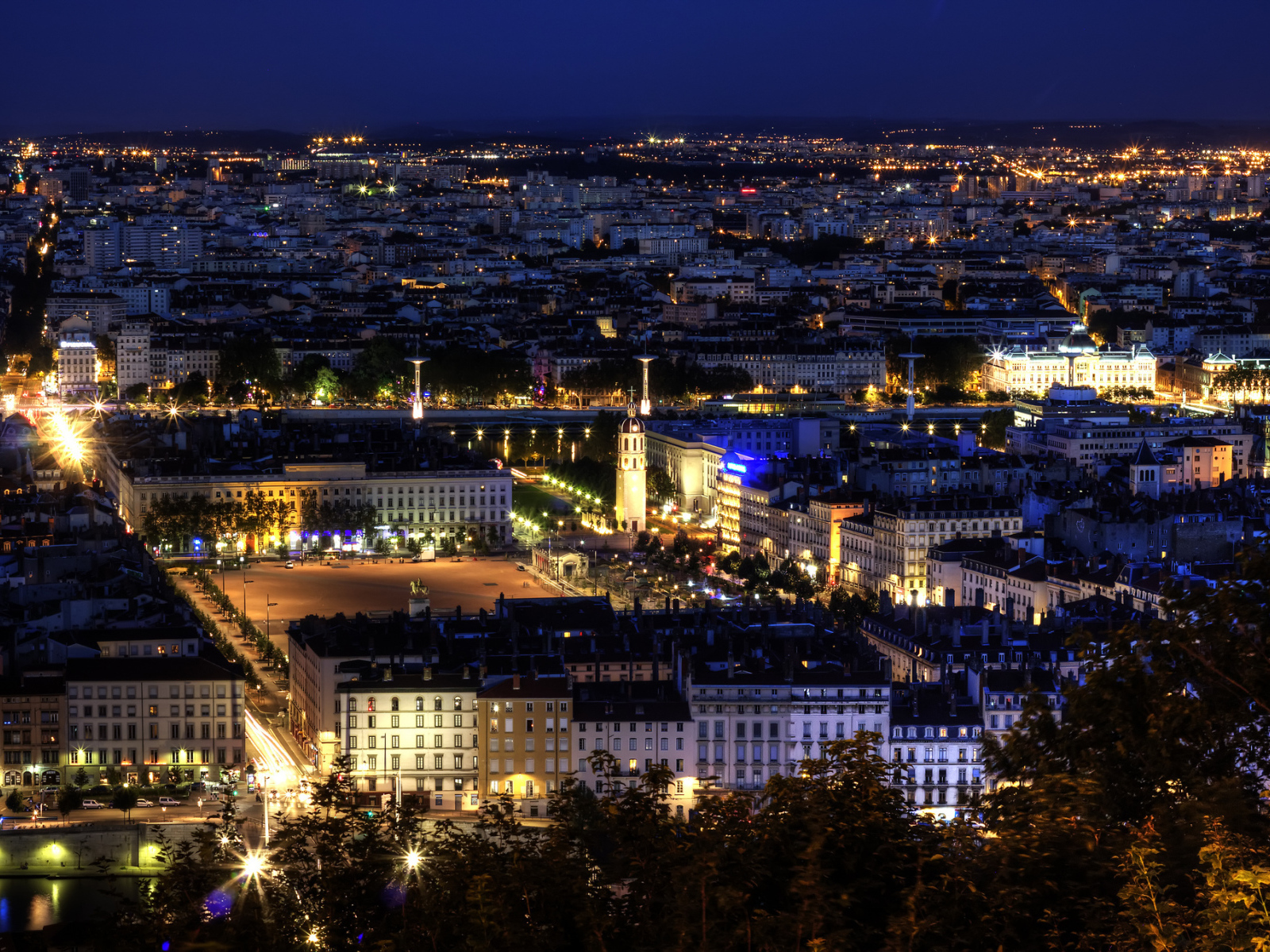 Панорама в городе Лион, Франция