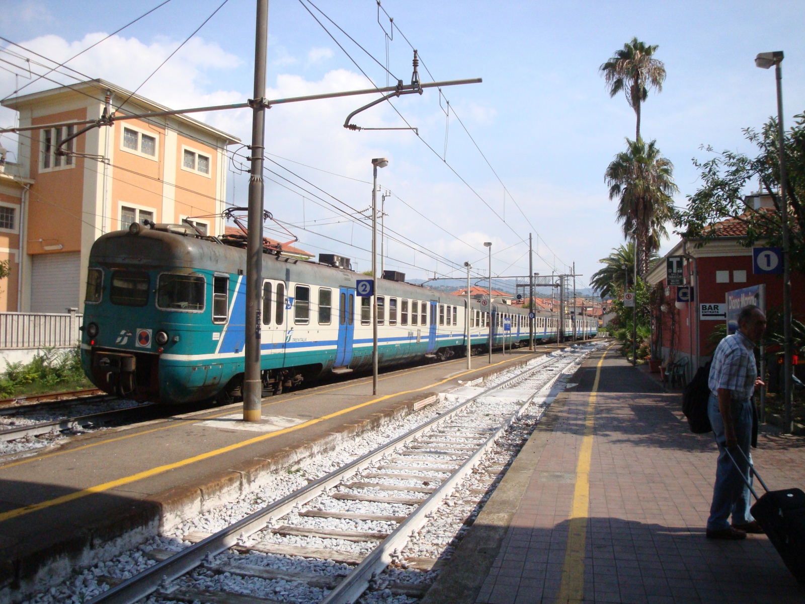 Railway station in the resort of Diano Marina, Italy