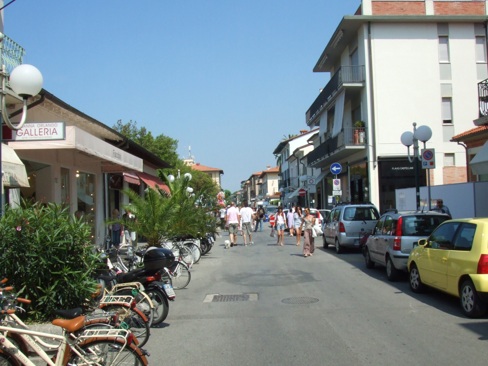 Walking down the street in the resort of Forte dei Marmi, Italy