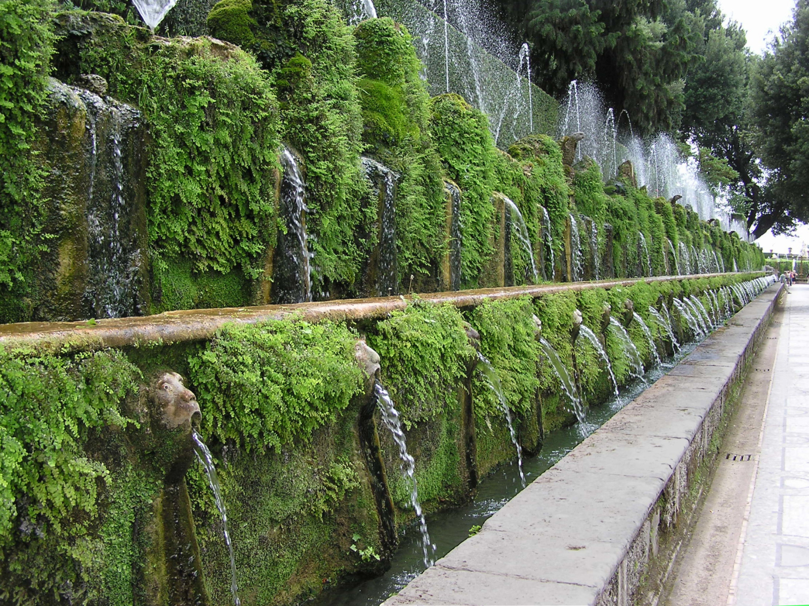 Стена фонтанов в Тиволи, Италия