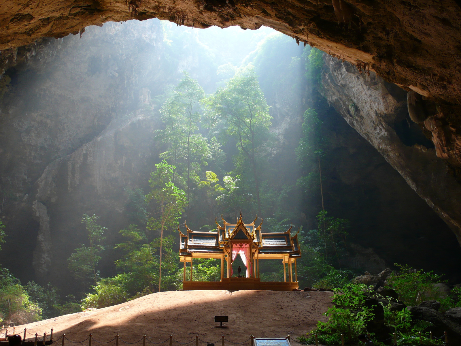 Temple in a cave on the resort Rayong, Thailand