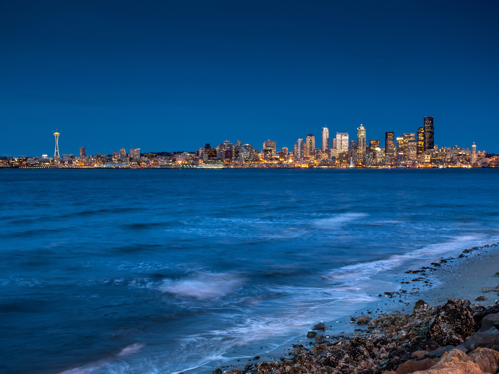 Фотография Сиэтла с пляжа, США