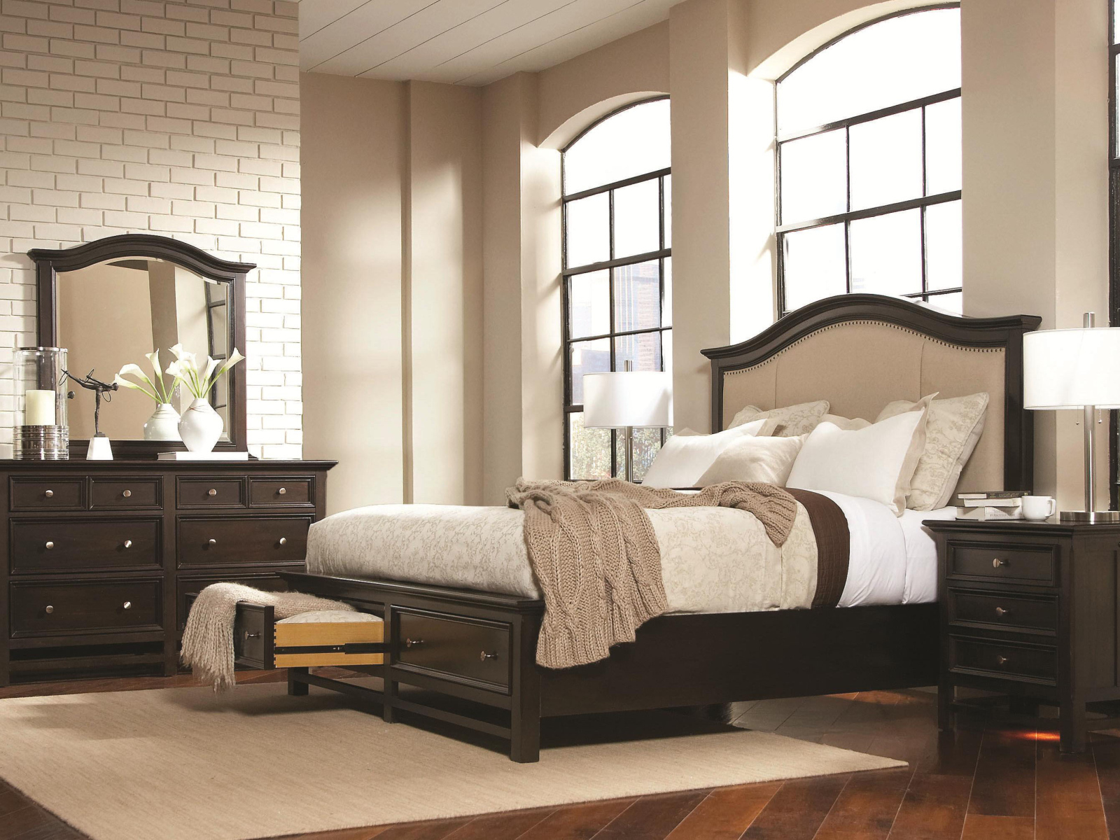 Бежевый цвет в спальне