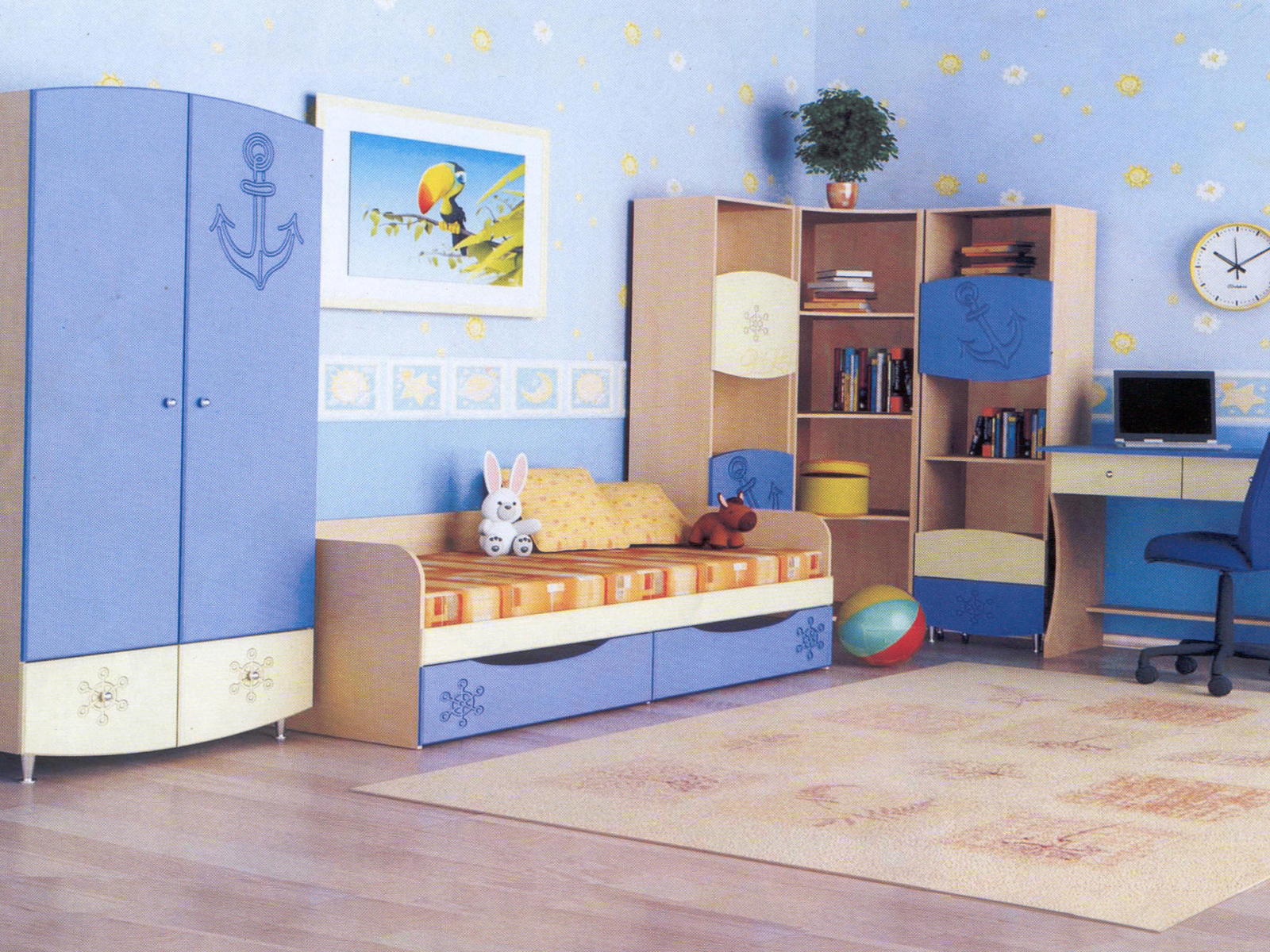 Синяя детская комната