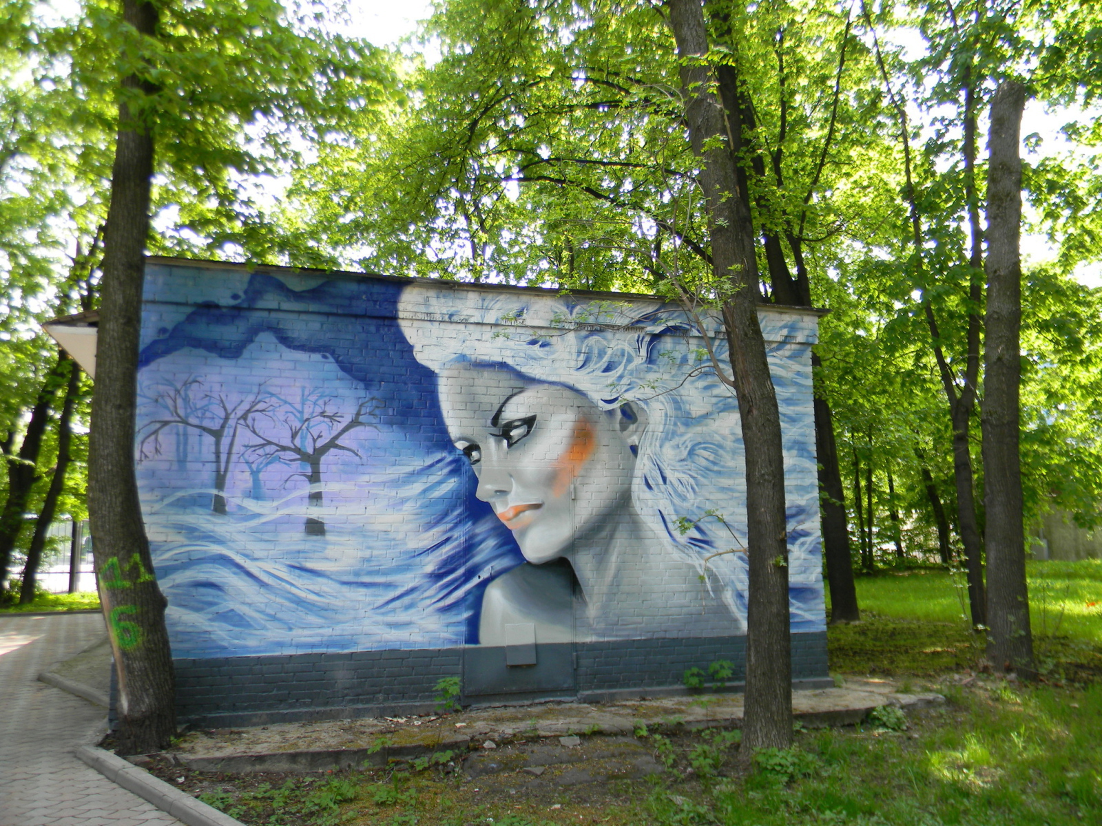 Граффити, красивая женщина