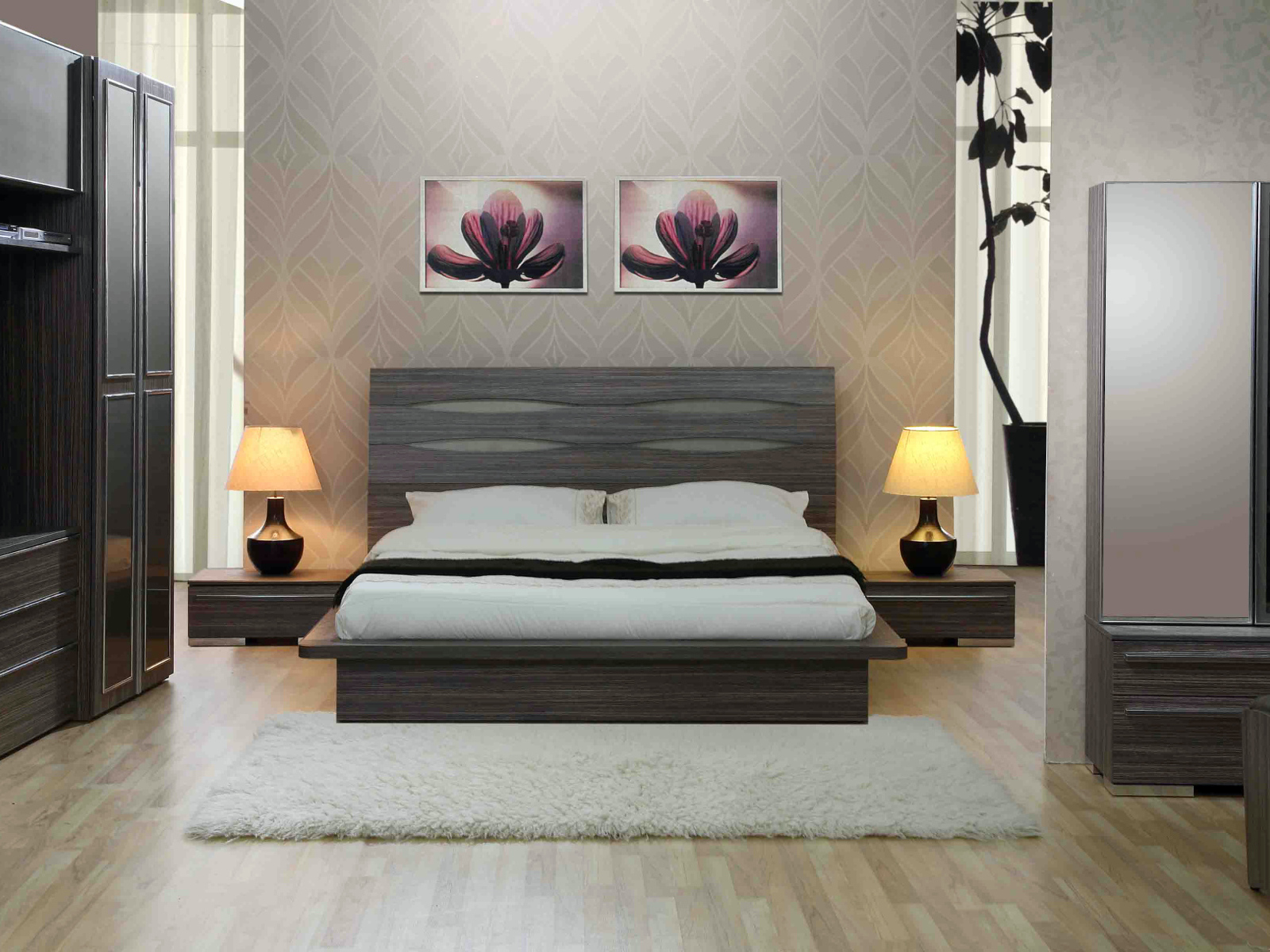 Серый цвет в оформлении спальни