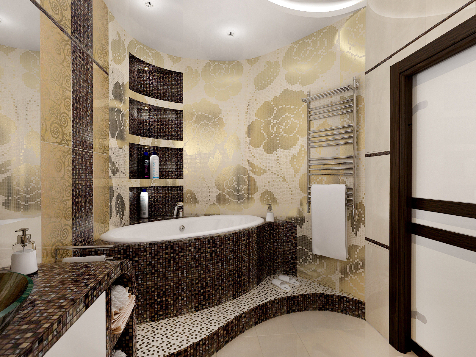 Орнамент из плиток в ванной