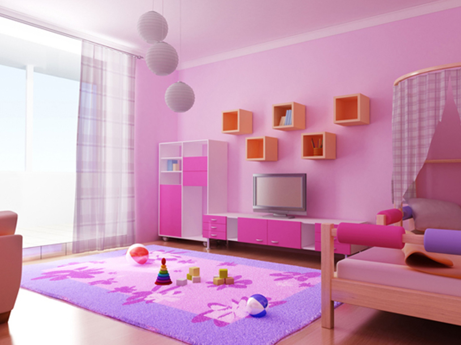 Розовая детская для девочки