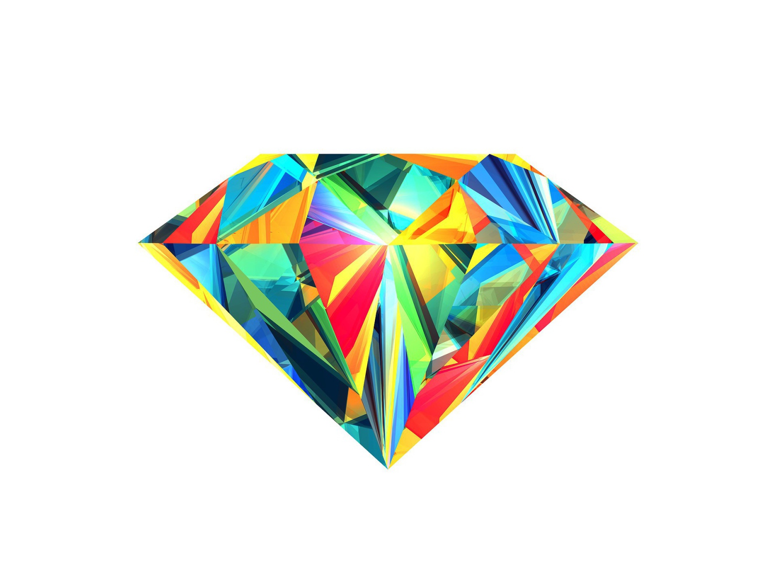 Бриллиант на белом фоне, 3-Д графика