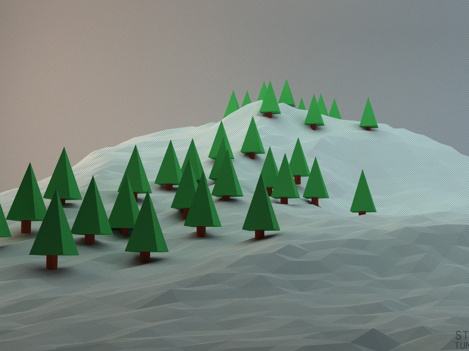 Ели на горе, 3-Д графика