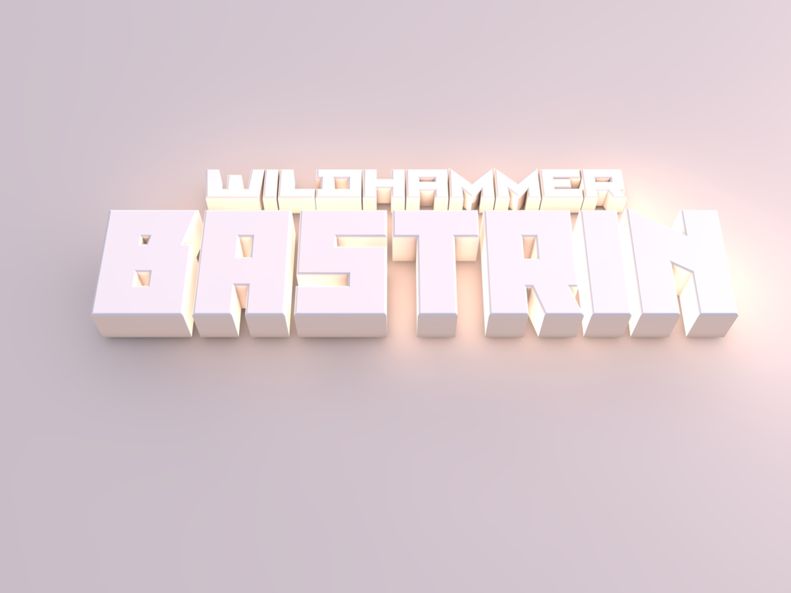 Белые буквы на розовом фоне, 3Д модель