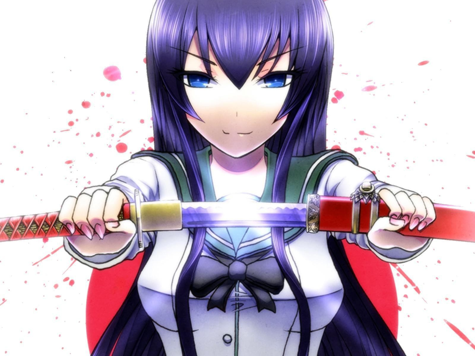 Девушка с катаной в аниме Highschool DxD