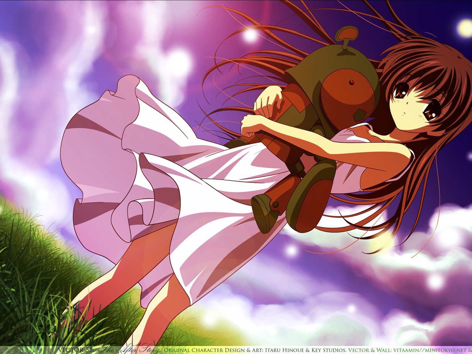 Девочка с игрушкой в аниме Кланнад