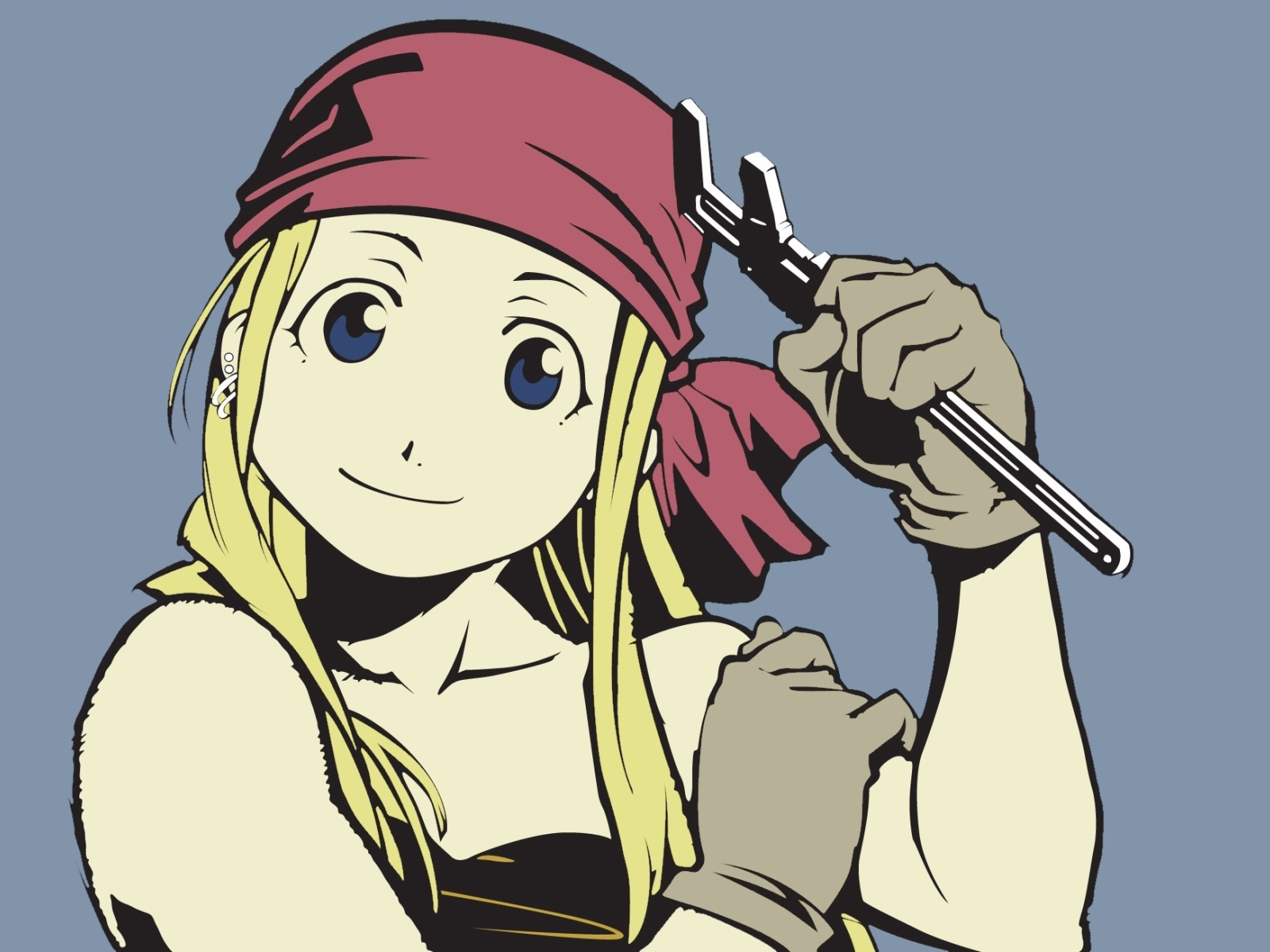 Девушка с гаечным ключом, аниме Full Metal Alchemist