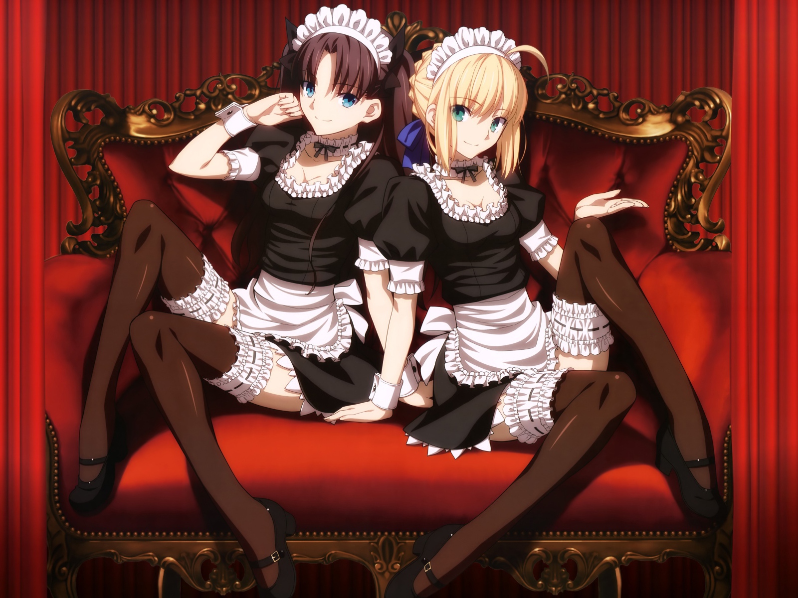 Девушки горничные в аниме Ночь прибытия