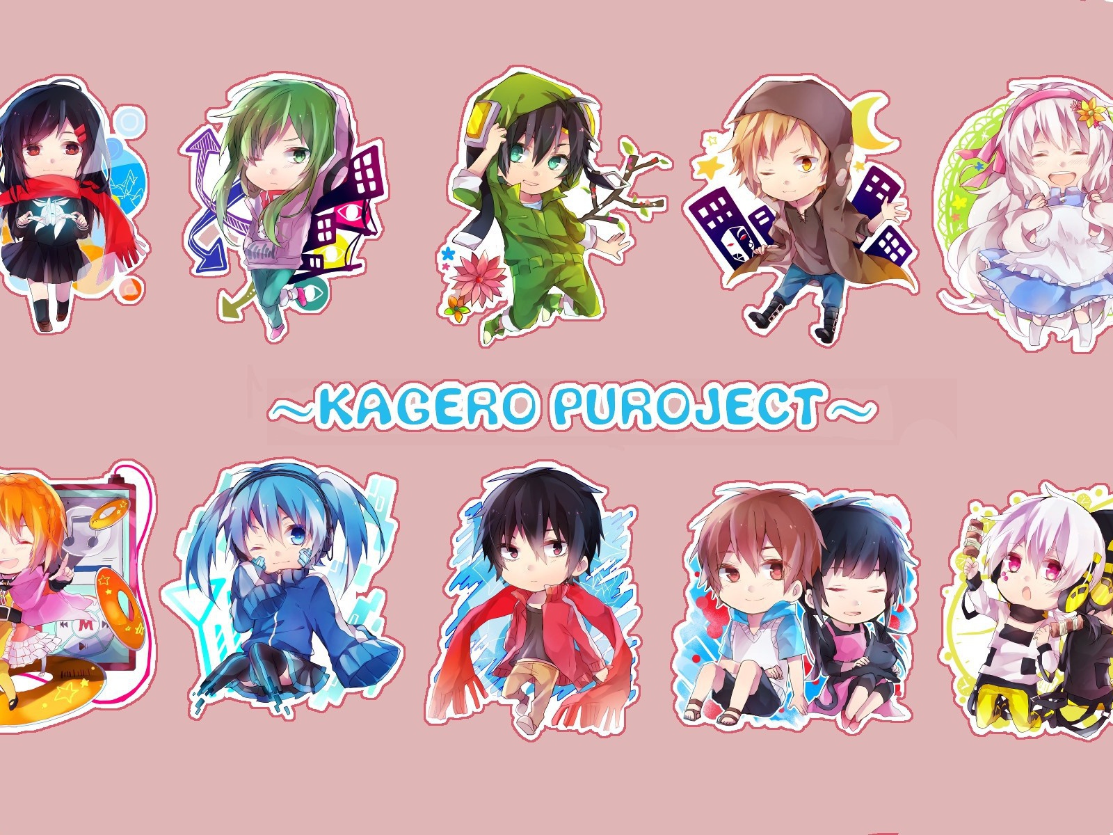 Девушки вокалоиды из аниме Kagerou Project