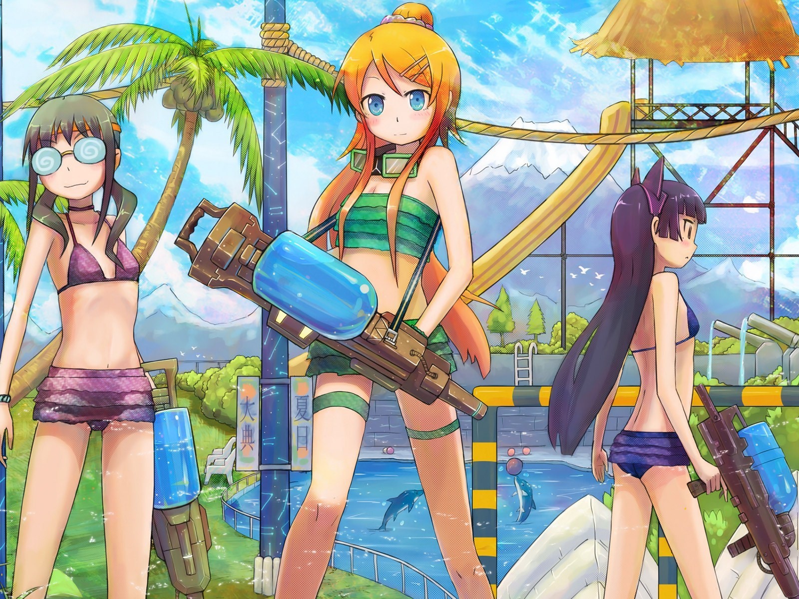 Девушки в аквапарке в аниме Моя сестренка не может быть такой милашкой