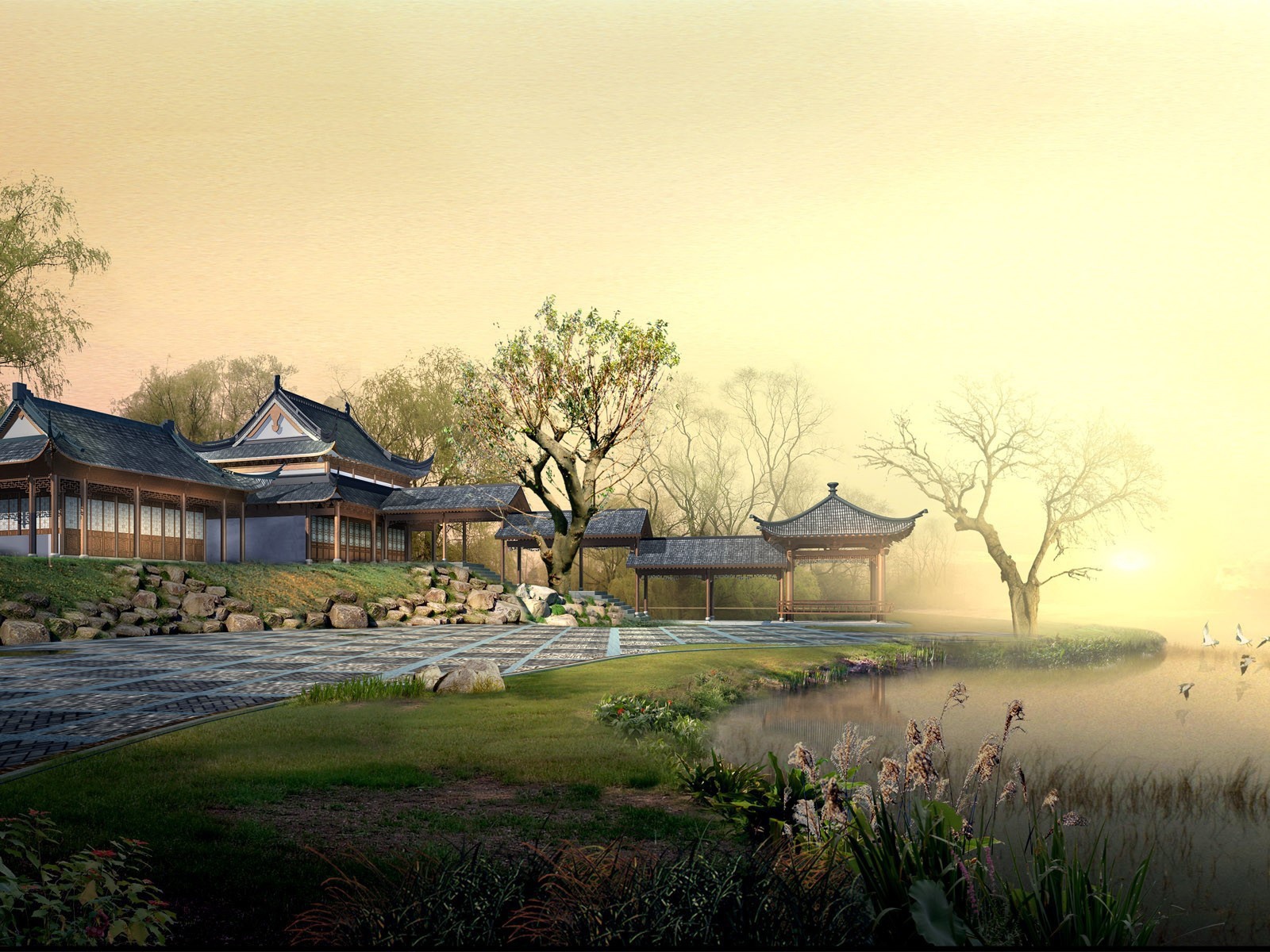 Японский пейзаж в мире аниме