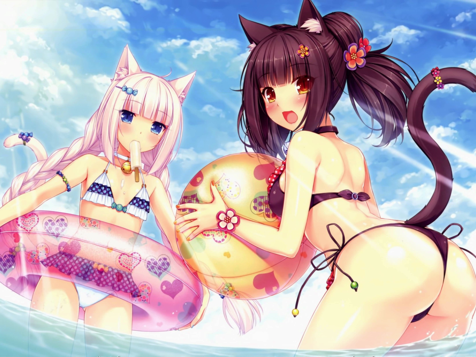 Отдых на пляже, аниме Neko Para