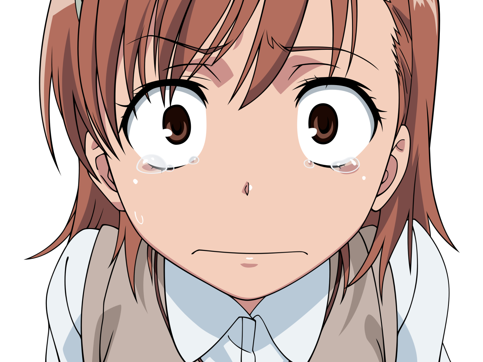 Испуганная девушка из аниме To Aru Kagaku no Railgun