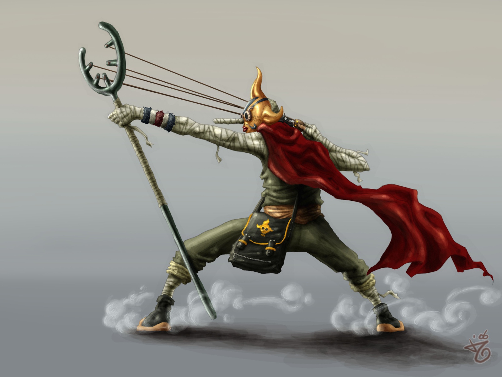 Юсуп стреляет из рогатки в аниме Большой куш