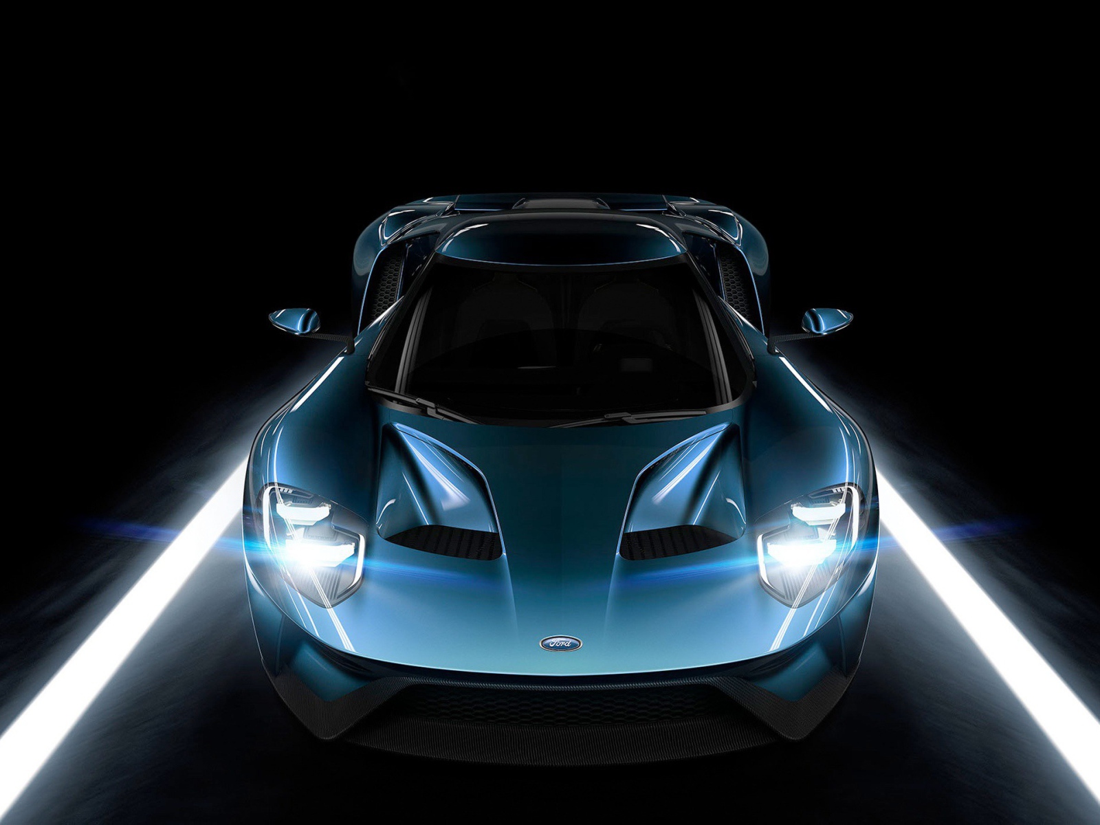 Неоновый автомобиль Ford GT 2015